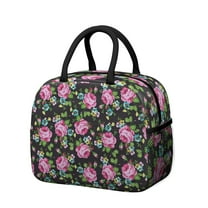 Womens Pioneer Flower Floral Print Pattern Lunch Box for Work,Insulated Lunch Bag for Women,Loncheras Para Mujer,Leakproof Adult Lunch Bag for Work,Beach,Travel,Picnic,Camping