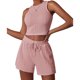 thumbnail image 3 of Trajes De Verano De 2 Piezas Conjunto de pantalones cortos de 2 piezas para damas Estilo casual Chaleco sin mangas Pantalones cortos Traje deportivo Cgtredaw Rosa M para Mujer, 3 of 7
