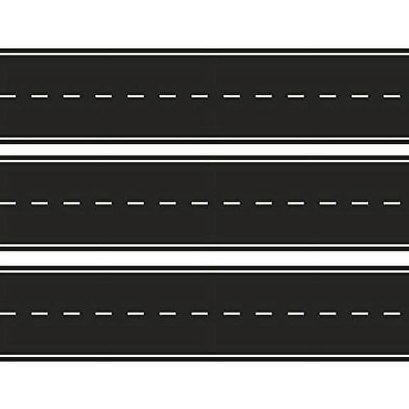 Black and White road roadway Edible Cake Topper 3 Strips 2.5x10 inchs on size
