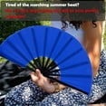 thumbnail image 2 of Large Folding Fans Rave Hand Clap Fan Popping Fan for Line Dancing, Big Foldable Clacking Fans for Boots On The Ground Dance Festival, Dancing, Performance (Blue), 2 of 6