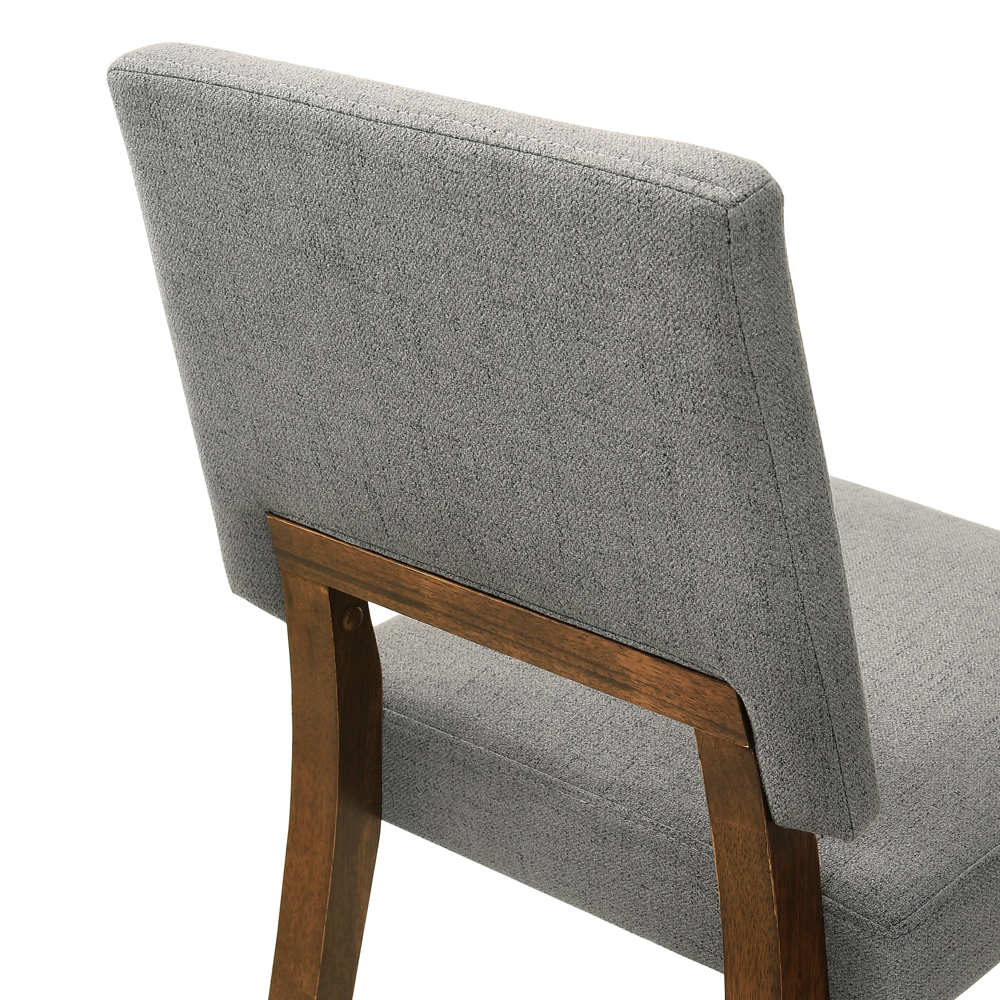 Channell Wood Dining Chair in Walnut Finish with Charcoal Fabric - Set of 6