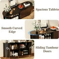 thumbnail image 5 of AISWORD Sideboard Buffet Cabinet with Storage, Adjustable Shelves and Sliding Tambour Door, 55" Black, 5 of 6