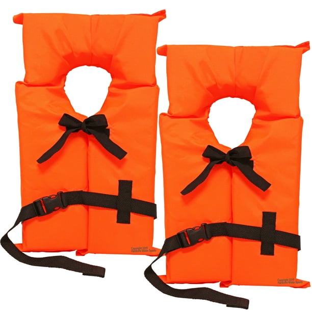 Type II Neon Orange Life Jacket Vest Adult Universal or Youth Boating