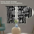 thumbnail image 2 of Black Kitchen Curtains 36 Inch Length Doodle Window Short Tier Curtains Over Sink Set of 2, Funny Abstract Small Kitchen Decor, 2 of 6