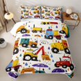 thumbnail image 2 of Castle Fairy Graffiti Cartoon Engineering Truck Twin Quilt Set,Umbrella Raindrop Twin Coverlet Set for Bedroom,Yellow Red, 2 of 7