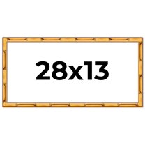 28x13 Frame Gold Bamboo Solid Wood Picture Frame | 1 Inch Moulding Width | Interior Frame Depth