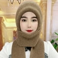 thumbnail image 7 of CYSFASHION 3 In 1 Beanie Hat With Scarf And Mask Winter Warm Womens Scarves Soft Winter Hats Pashmina Coffee, 7 of 7