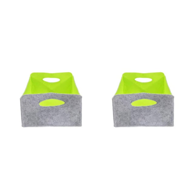 Ruiboury Paniers de Rangement multi-Usages pour Câbles Jouets Pliables Gris+vert 30x24x15cm 2ensemble