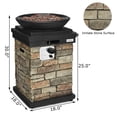 thumbnail image 3 of Propane Firebowl Column, 40,000 BTU Outdoor Gas Fire Pit Realistic Look Firepit Heater w/ Adjustable Feet, Free Lava Rocks & Raincover, Propane Fire Pit Table for Outside, 3 of 8