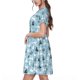 thumbnail image 2 of Balery Black White Gray Rabbit Vestidos sueltos de manga corta para mujer, vestidos de verano 2025, vestidos casuales de corte A con vuelo., 2 of 6