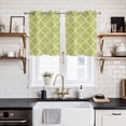 thumbnail image 2 of Grass Green Morocco Kitchen Curtains Window Panels, Ethnic Geometric Quatrefoil Lattice Insulated Window Treatment Curtain, Grommet Curtains for Bedroom/Living Room/Bathroom, 2 Piece 27.5"Wx39"L, 2 of 8