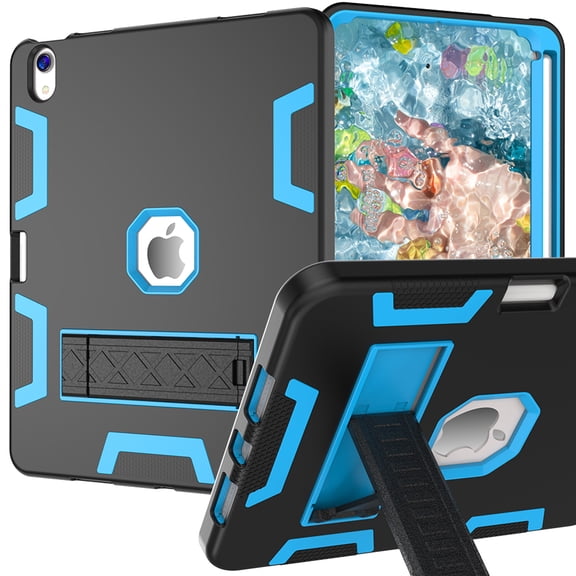 Decase Rugged Case Compatible with Apple iPad mini 7 A17 Pro 2024/iPad Mini 6 2021 8.3 Inch,Shockproof Protective Cover with Built-in Stand & Pencil Holder,Heavy Duty Hard Cover,Blackblue
