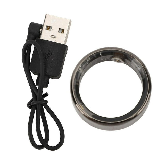 Bluetooth Smart Ring for Sports, Multiple Sports Modes, Rechargeable, IP68 Waterproof, for Sleep, Sports and Fitness, Black, Size 11