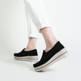 thumbnail image 6 of Ruiatoo Women Platform Loafers Slip On Comfort Suede Wedge Shoes Low Top Moccasins Black 35, 6 of 6