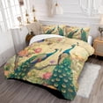 thumbnail image 2 of Pavo real Juego de cama Floral Pavos reales Funda Nórdica King Beatuiful Animales, 2 of 6