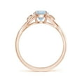 thumbnail image 2 of Angara Natural 0.72 Ct. Aquamarine Solitaire Ring in 14K Rose Gold for Women (Ring Size: 7), 2 of 10