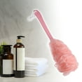thumbnail image 6 of 1 Pcs Body Bath Brush Back Scrubber Loofah Shower with Long Handle for Skin Exfoliating PP Mesh Pink, 6 of 7
