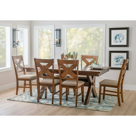 Powell Kraven 7-Piece Dining Set, Seats 6, Dark Hazelnut