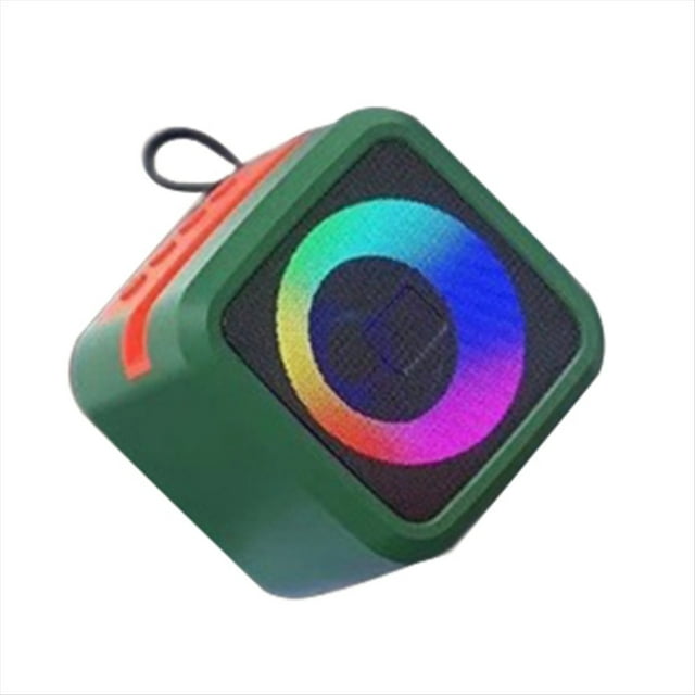 Altavoz Bluetooth Inalámbrico Portátil con Luz LED RGB, Compatible con TF, USB, AUX, Manos , Batería Recargable, Color Verde.