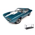 thumbnail image 1 of Diecast Car w/LED Display Case - 1968 Pontiac Royal Bobcat GTO, Turquoise - Auto World AMM1277 - 1/18 Scale Diecast Model Toy Car, 1 of 3