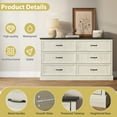 thumbnail image 5 of YouTrend 6 Drawer Dresser,Farmhouse Chest of Drawers for Bedroom with Metal Handles,Large Wood Drawer Organizer 55" Wide TV Stand for Living Room,Hallway,White, 5 of 8