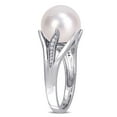 thumbnail image 5 of Everly Women's Cultured Pearl and Diamond Sterling Silver Ring, 5 of 6