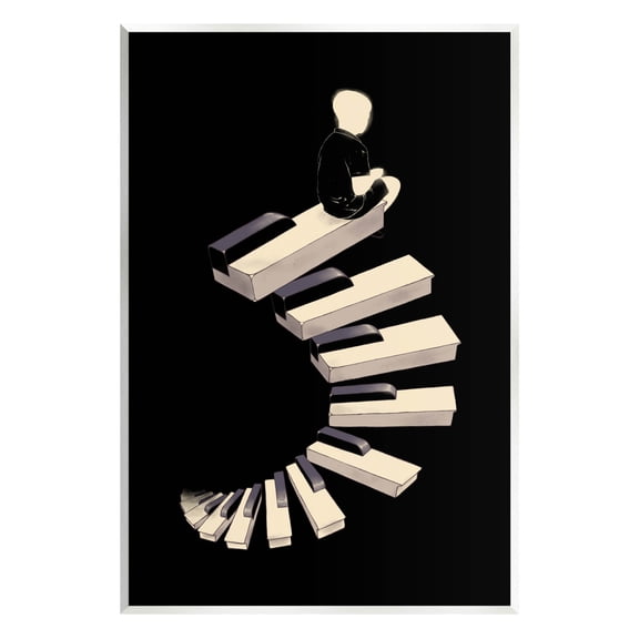 Stupell Industries Surreal Piano Keys Spiral Graphic Art Unframed Art Print Wall Art, Design by Matheus Lopes Castro