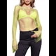 thumbnail image 1 of Tops de Larga con de Diamantes de Imitación para Mujer, Camisetas de Transparente con Cristales y Conjuntos de Red Verde Fluorescente M, 1 of 10