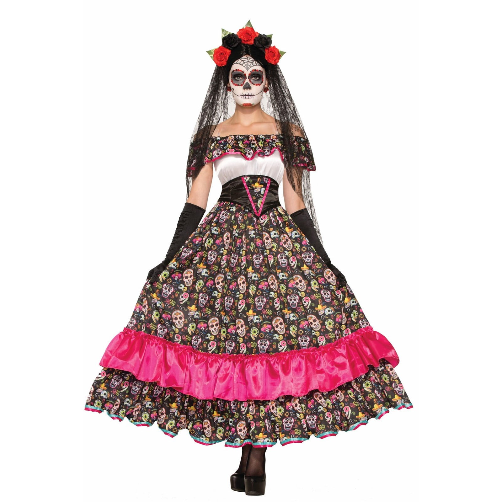 Forum Novelties Day Of Dead Spanish Lady Women's Halloween Fancy-Dress ...