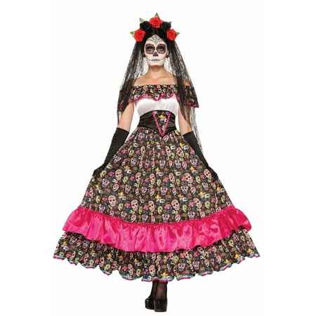 Halloween Day Of Dead Spanish Lady Adult Costume (Best Dead Celebrity Costume Ideas)