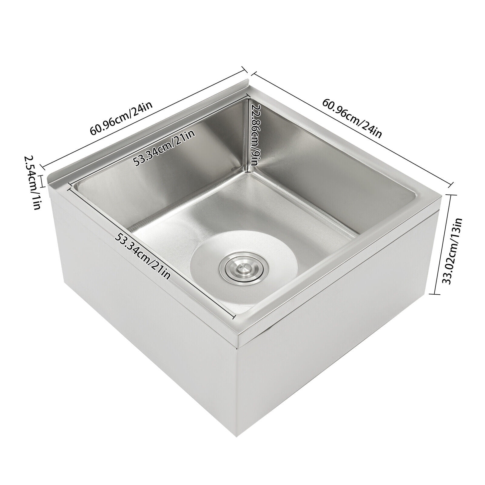 Free Standing Utility Sink Single Bowl Commercial Sink Restaurant Kitchen Sink