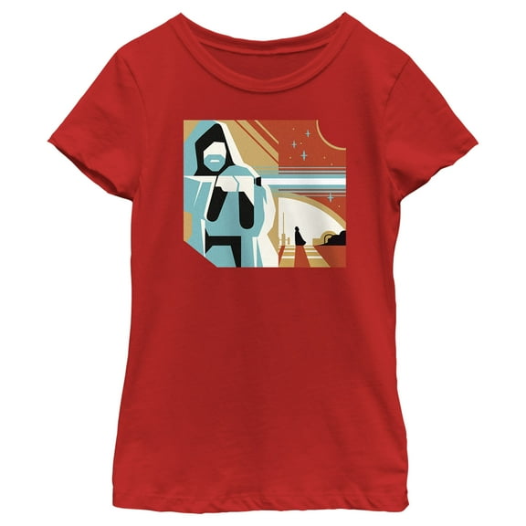 Girl's Star Wars: Obi-Wan Kenobi Geometric Obi-Wan  Graphic Tee Red Large