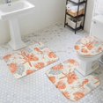 thumbnail image 3 of Orange Coastal Bathroom Rugs Set Starfish Shell Coral Seahorse Non Slip Absorbent Soft Bath Mats 3 Piece Set with Bathroom Rug, U-Shaped Floor Mat, Toilet Seat Cover Small Size, 3 of 9