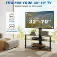 thumbnail image 3 of RTVR 3 in 1 TV Stand with Glass Shelves for up to 70 inch Screens, Modern Black Entertainment Center with TV Mount, 3 of 12