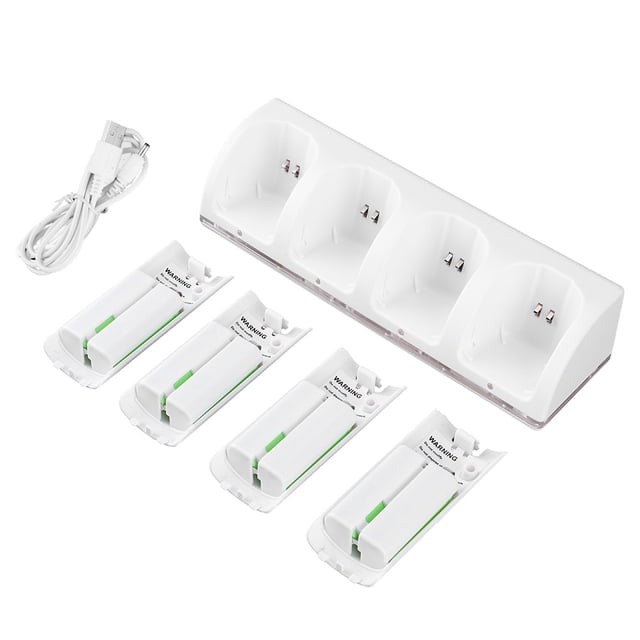 Estación de carga, cargador blanco 4 en 1 para Wii In Chargerfor Wii funcionalidad versátil