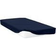 thumbnail image 2 of Fitted Sheet 1PC - Deep Pocket of 15" Inch Fully Elastic - 300 Thread Count 100% Egyptian Cotton Mattress Cover, Luxury Silky & Ultra-Soft Bottom Sheets - Navy Blue Solid, Olympic Queen Size., 2 of 4