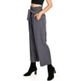 thumbnail image 2 of CEST TOI Womens High Rise Paper-bag Waist Cropped Wide Leg Culotte Pants (M, Dark Gray), 2 of 3