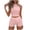 Pink, variant on Summer Womens Fashion Two Piece Sets Trendy Lace Crochet Eyelet Casual Sleeveless Halter Neck Tank Tops and Drawstring Elastic Waist Matching Shorts Casual Outfits