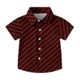 thumbnail image 2 of ATOGUTA Boys Short Sleeve Shirts Kids Casual Button Down Shirts with Chest Pocket Red, 2-15 Years, 2 of 5