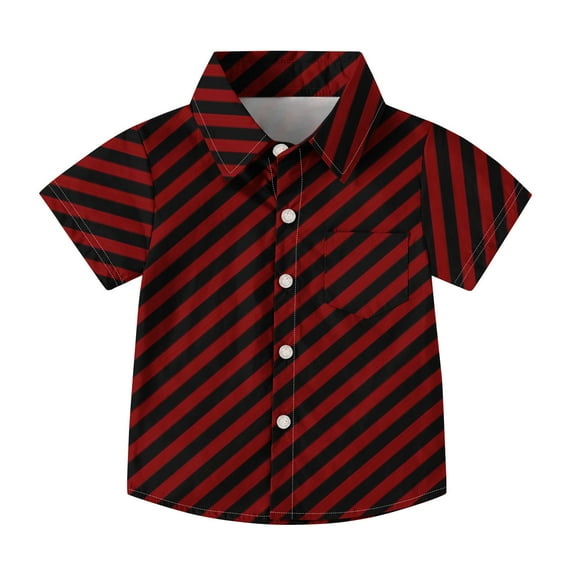 Ltctricy Children's Button down Shirts Toddler Boys Girls Short Sleeve Striped Collared Blouses Casual Loose Summer Tops