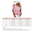 thumbnail image 4 of Camiseta de manga corta de color puro para mujer Blusa de manga corta de color liso transpirable holgada con hombros descubiertos, 4 of 6