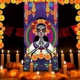 thumbnail image 3 of Cubierta de puerta del Día de los Muertos Letrero del Día de los Muertos Decoraciones de puerta Carnaval mexicano Colgante para decoración de Helloween México Decoraciones de fiesta de calaveras de, 3 of 5