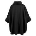 thumbnail image 7 of Ediodpoh Ladies Fashion Loose Plush Collar with Solid Color Windproof Cape Coat Elegant Outerwear Black, 7 of 7