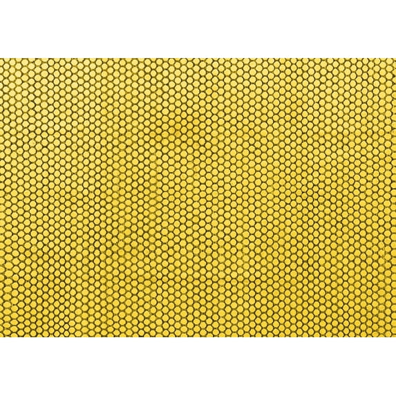 Ahgly Company Indoor Rectangle Solid Yellow Modern Area Rugs, 4' x 6'