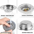 thumbnail image 4 of Cribun Kitchen Sink Strainer Basket 2 Pack Stainless Steel Rust Proof Sink Drain Strainer 2.8 inch Large Wide Rim Fine Mesh Anti-Clogging Drain Screen/Cover/Catcher for Most Kitchen Sink Drains, 4 of 5