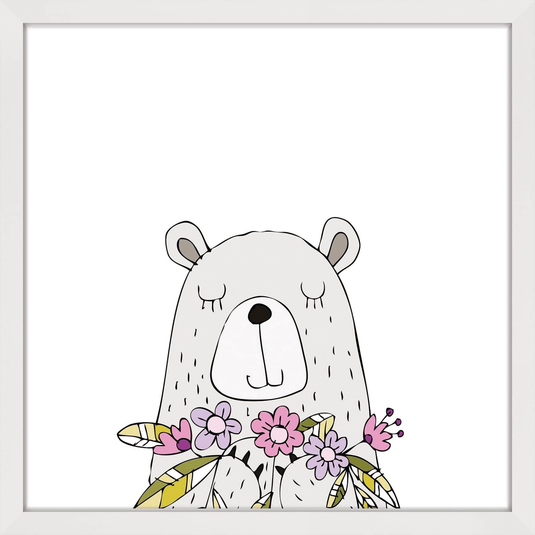 Marmont Hill "Square Bear" by Shayna Pitch Framed Painting Print