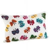 Saro Hahai Butterfly Applique Cotton Lumbar Pillow