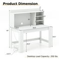 thumbnail image 3 of Gymax Home Office Computer Desk Study Table Writing Workstation Hutch Cable Hole White, 3 of 10
