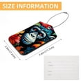 thumbnail image 5 of Monkey Square PU Leather Luggage Tags, 2 Pack, with Privacy Cover and Stainless Steel Ring - Suitable for Travel, Backpack, Handbag - Bag Tags, Handbag Tags, 5 of 7