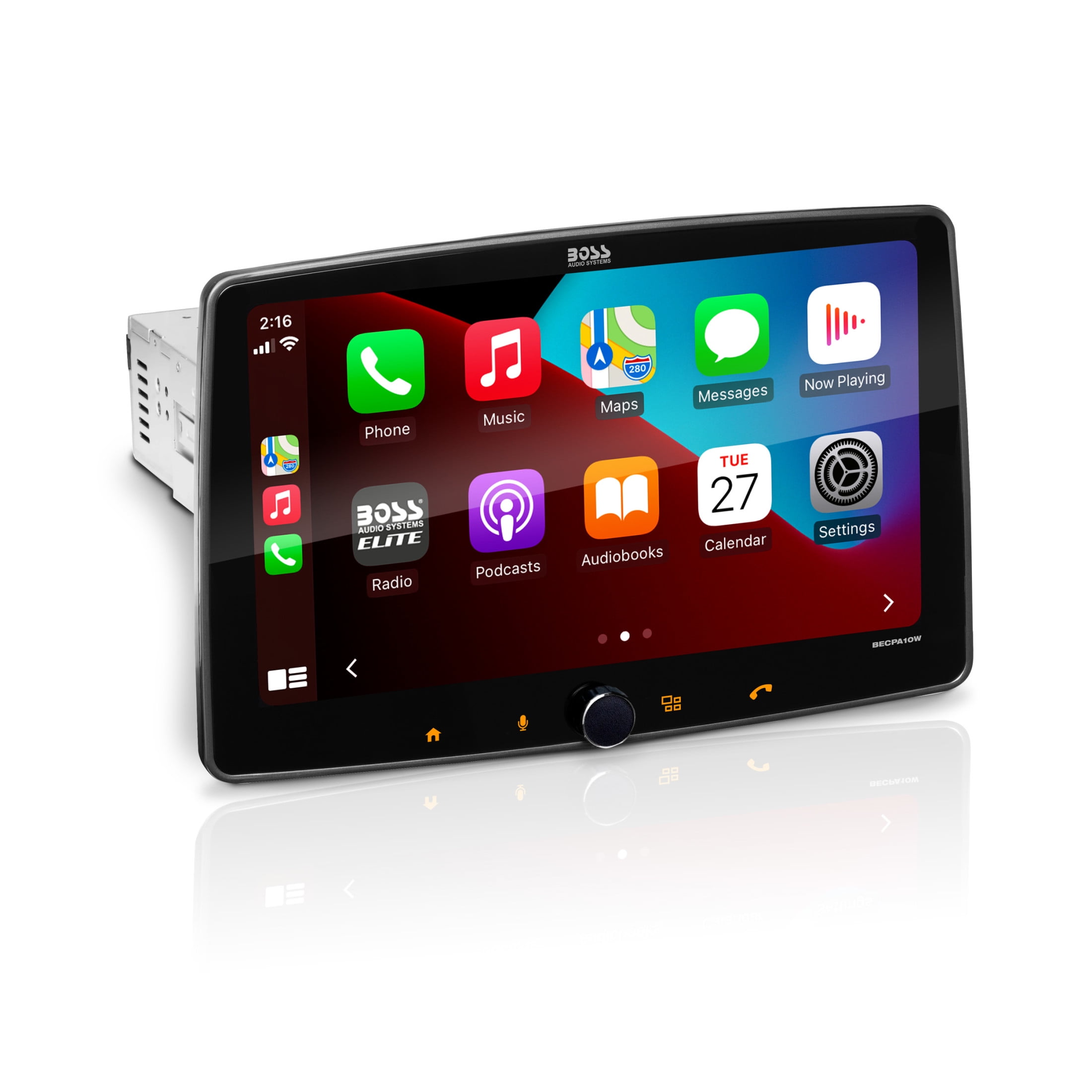 Boss Audio BECPA10W 1DIN 10.1" Apple CarPlay Android Auto Digital Media Receiver